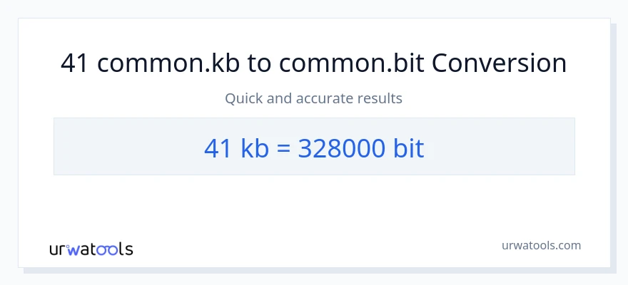 41 Kilobytes patungong Bits na conversion