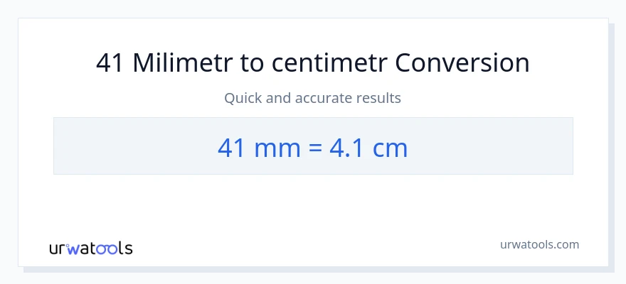 Konverze z milimetry na Centimetry: 41