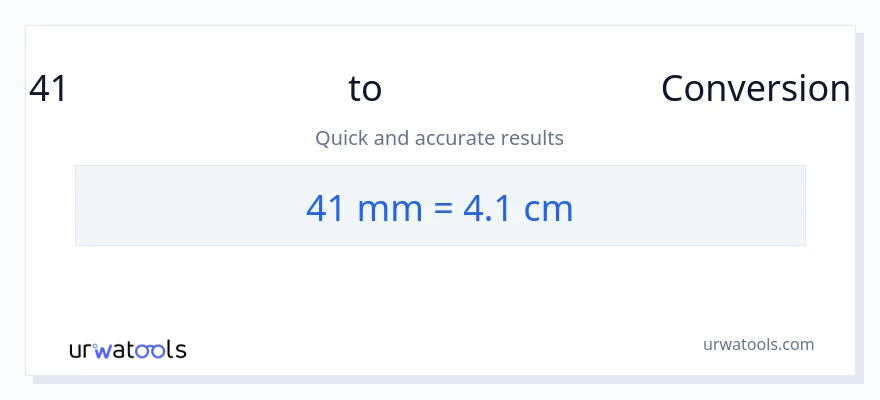 41 മില്ലിമീറ്റർ ൽ നിന്ന് സെന്റീമീറ്ററുകൾ ലേക്ക് പരിവർത്തനം