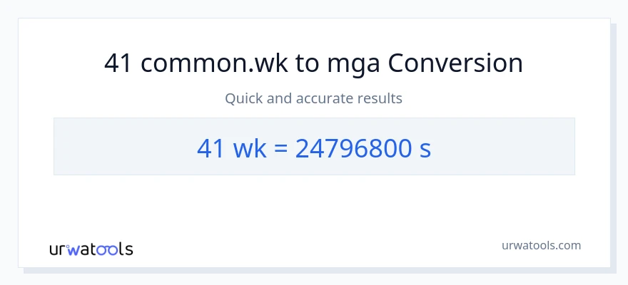 41 Mga Linggo patungong Segundo na conversion