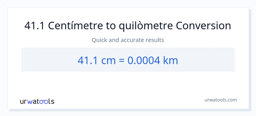Conversió de 41.1 Centímetres a Quilòmetres