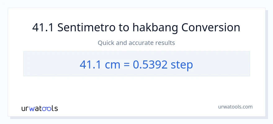 41.1 Mga Sentimetro patungong mga hakbang na conversion