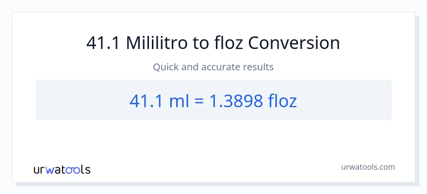 41.1 mga mililitro patungong mga onsa ng likido na conversion