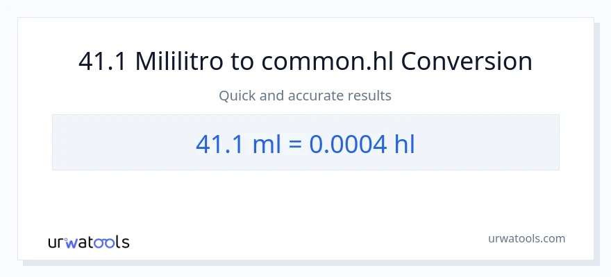 41.1 mga mililitro patungong Hls na conversion