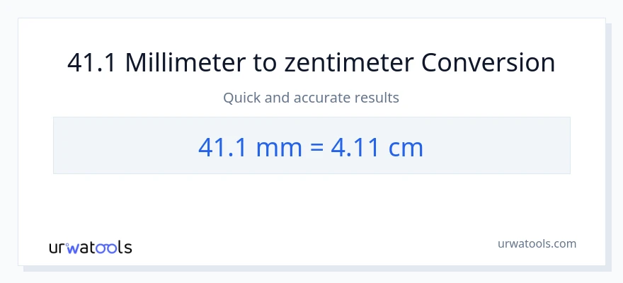 41.1 Millimeter zu Zentimeter Umwandlung