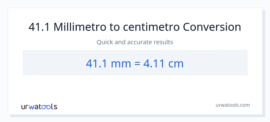 Conversione da 41.1 millimetri a Centimetri