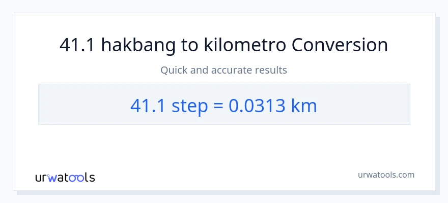41.1 mga hakbang patungong Kilometro na conversion