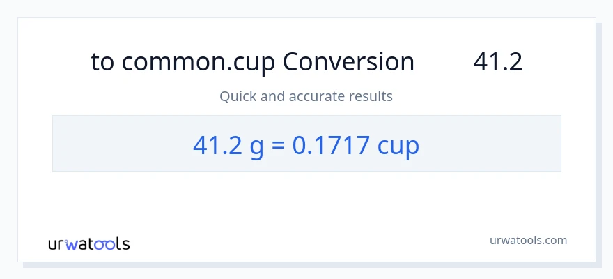تبدیل 41.2 گرم به فنجان‌ها