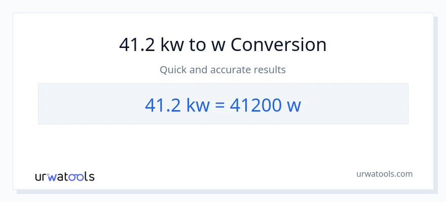 41.2 kilowatts patungong watts na conversion