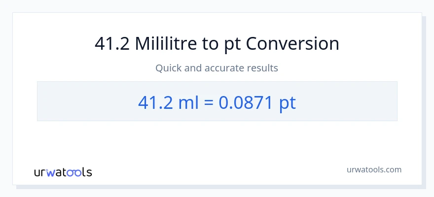 41.2 mililitre'den Pints'e dönüşüm