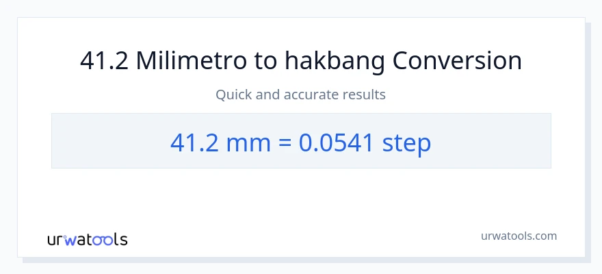 41.2 milimetro patungong mga hakbang na conversion