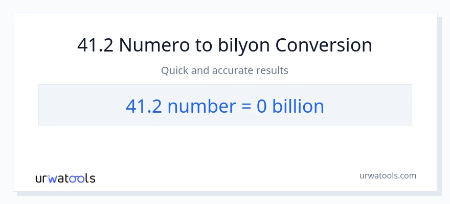 41.2 mga numero patungong bilyon-bilyon na conversion