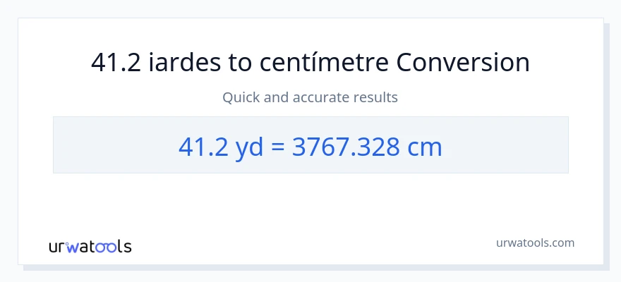 Conversió de 41.2 iardes a Centímetres