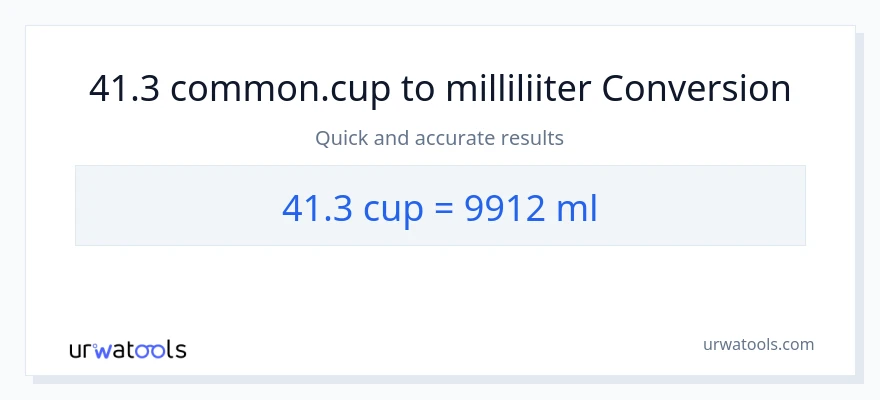 41.3 tassid konversioon milliliitrid-ks