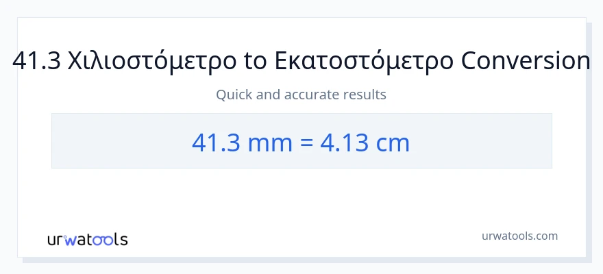 Μετατροπή 41.3 χιλιοστά σε Εκατοστά