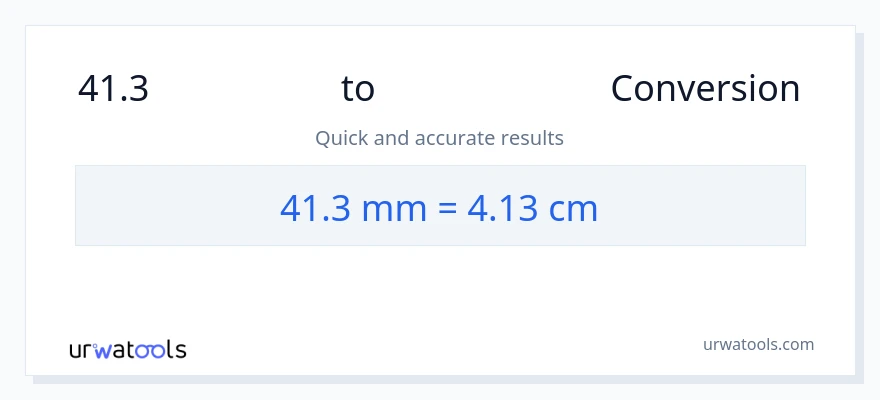 41.3 મિલીમીટર થી સેન્ટીમીટર રૂપાંતર