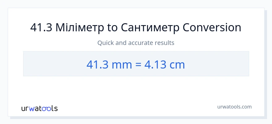 Конверсія з міліметри у Сантиметри: 41.3