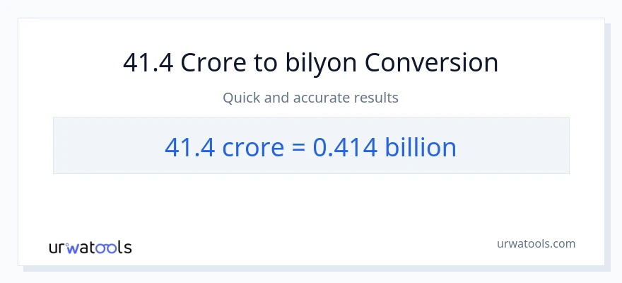 41.4 crores patungong bilyon-bilyon na conversion