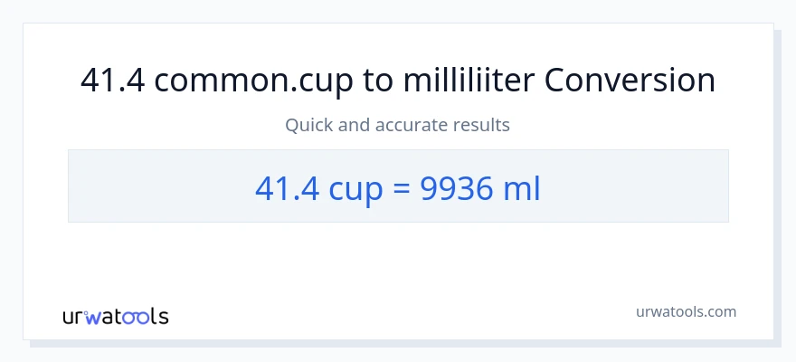 41.4 tassid konversioon milliliitrid-ks