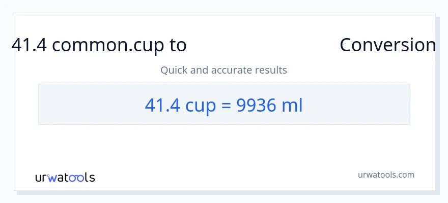 41.4 கோப்பைகள் இலிருந்து மில்லிலிட்டர்கள் வரை மாற்றம்