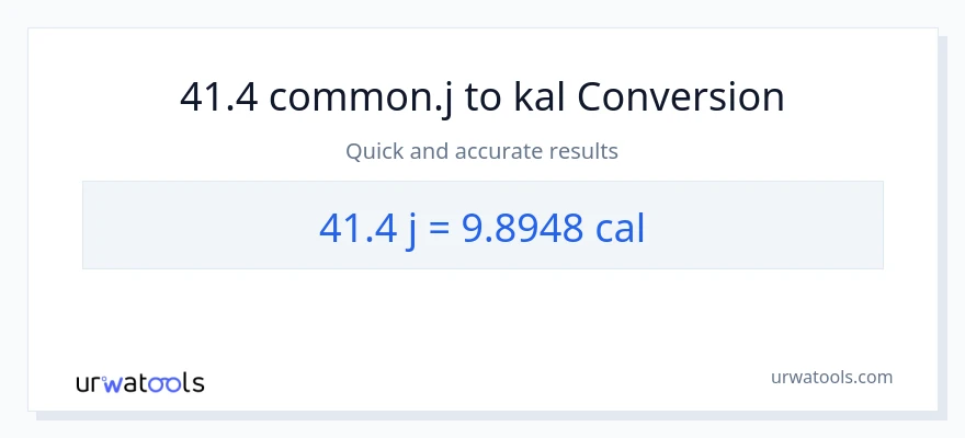 41.4 mga joule patungong mga kaloriya na conversion
