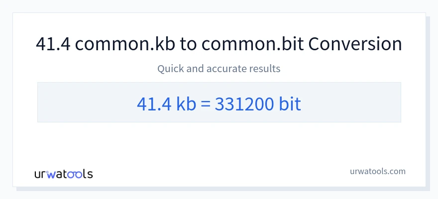 41.4 Kilobytes 到 Bits 轉換