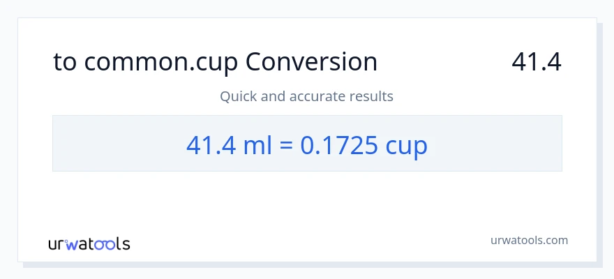 تبدیل 41.4 میلی‌لیتر به فنجان‌ها