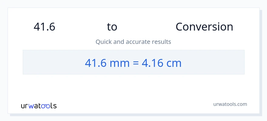 การแปลง 41.6 มิลลิเมตร เป็น เซนติเมตร