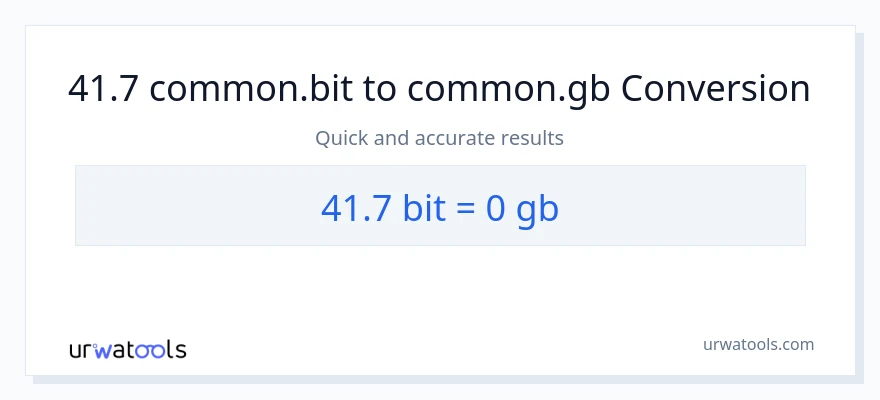 41.7 Bits patungong Gigabytes na conversion