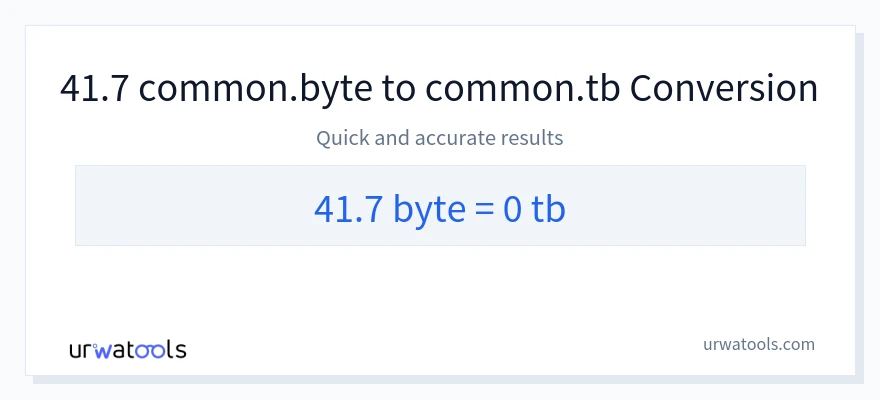 41.7 Bytes 到 Terabytes 轉換