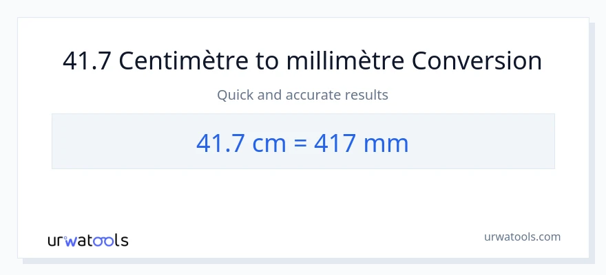 Conversion 41.7 Centimètres vers millimètres