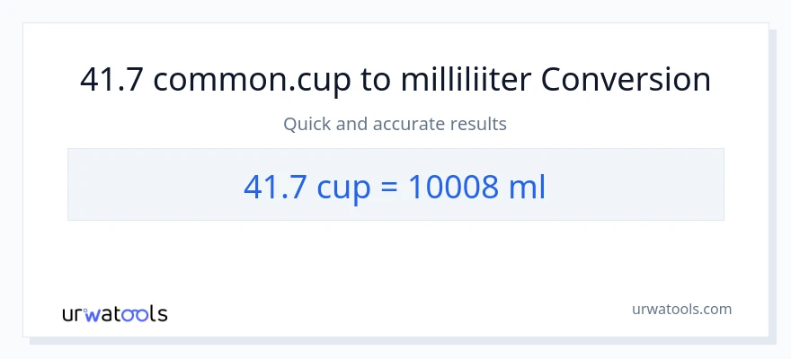 41.7 tassid konversioon milliliitrid-ks