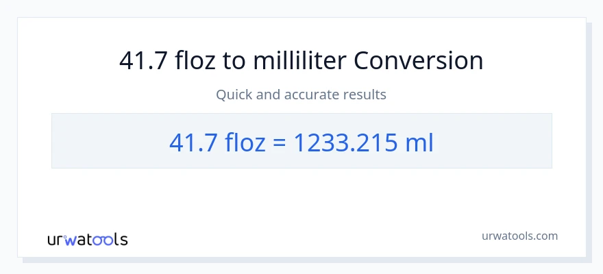 41.7 flydende ounces til milliliter konvertering