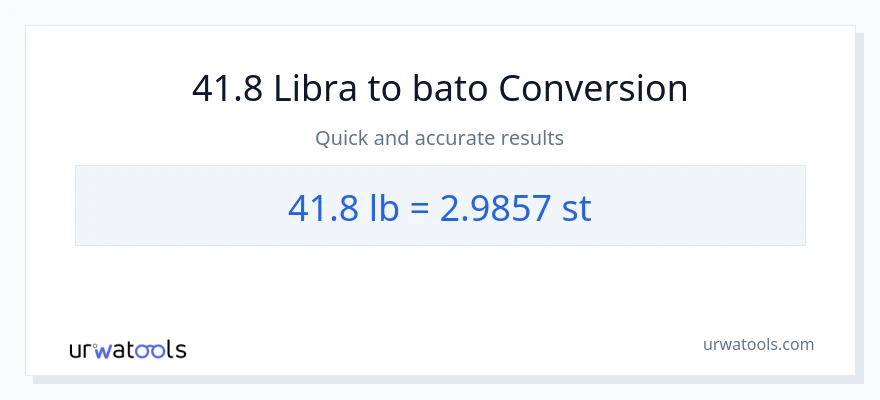 41.8 Lbs patungong Mga bato na conversion