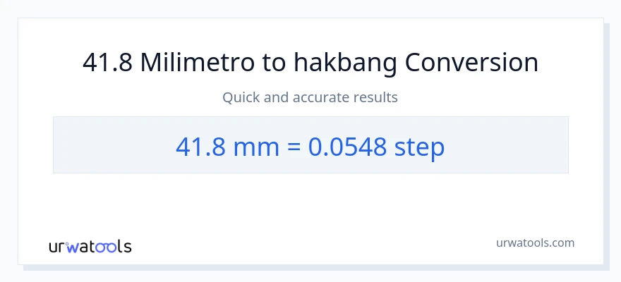 41.8 milimetro patungong mga hakbang na conversion