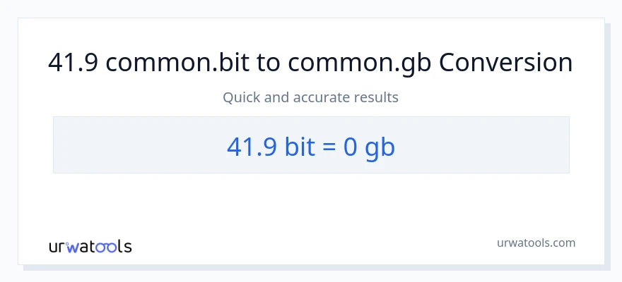41.9 Bits patungong Gigabytes na conversion