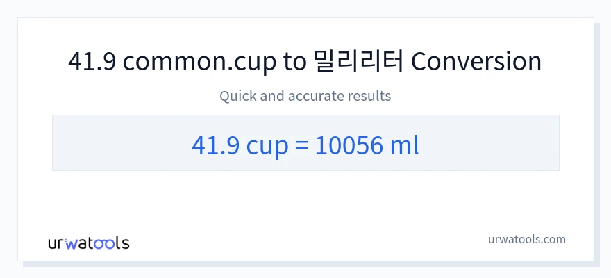 41.9 컵에서 밀리리터으로의 변환