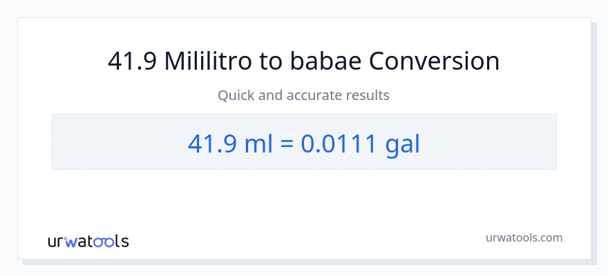 41.9 mga mililitro patungong Mga galon na conversion