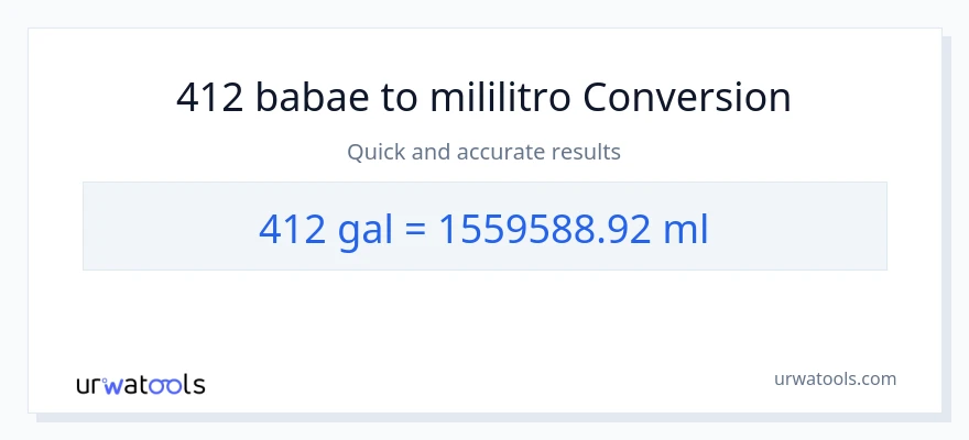 412 Mga galon patungong mga mililitro na conversion