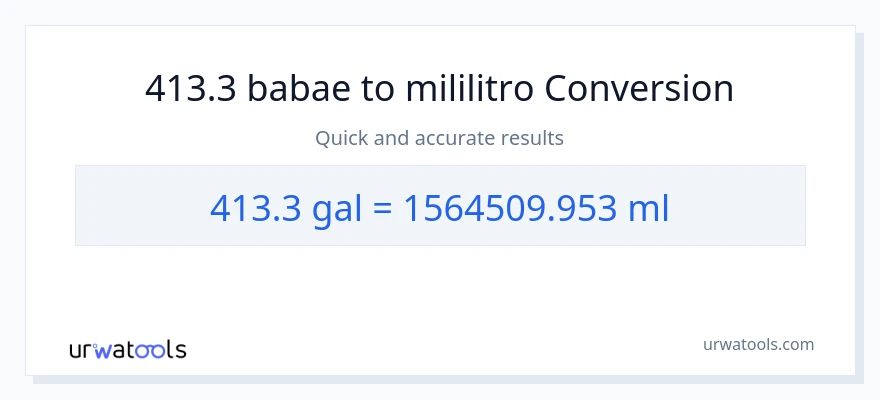 413.3 Mga galon patungong mga mililitro na conversion
