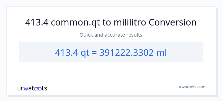 413.4 Quarts patungong mga mililitro na conversion