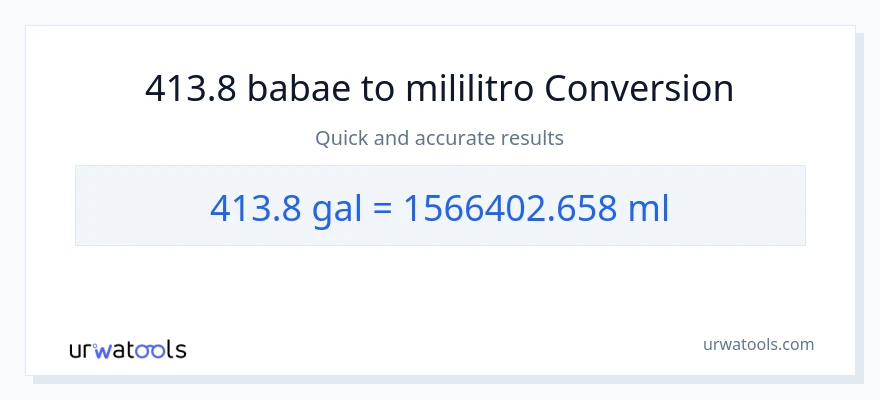 413.8 Mga galon patungong mga mililitro na conversion
