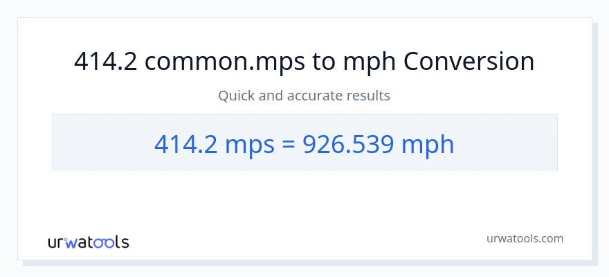 414.2 Meters Per Second patungong milya kada oras na conversion