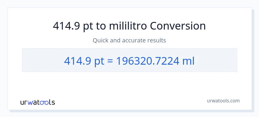 414.9 Pints patungong mga mililitro na conversion