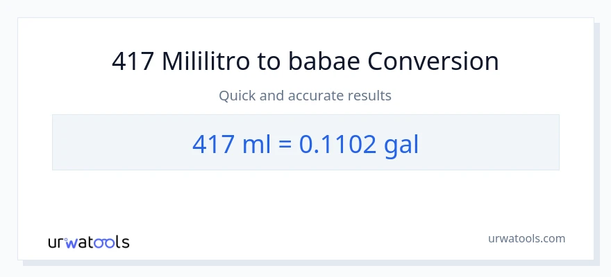 417 mga mililitro patungong Mga galon na conversion