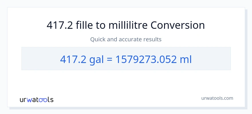 Conversion 417.2 Gallons vers millilitres