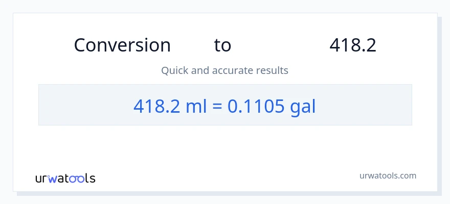 تبدیل 418.2 میلی‌لیتر به گالن