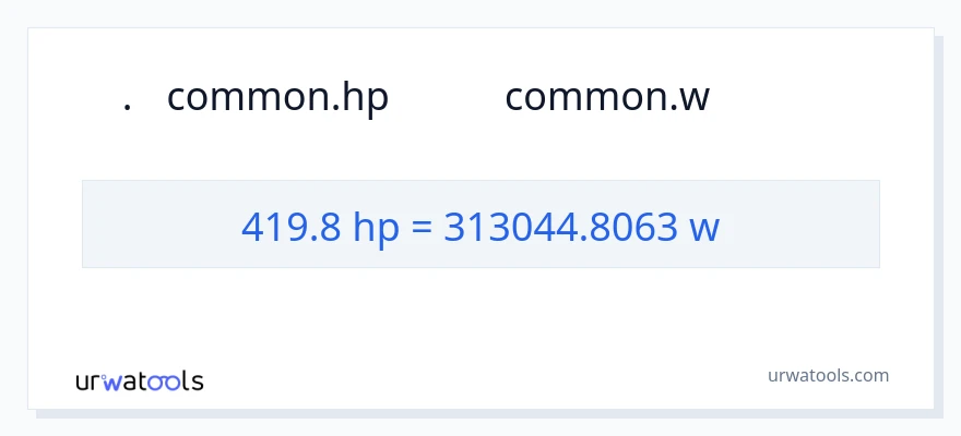 419.8 অশ্বশক্তি থেকে ওয়াট রূপান্তর