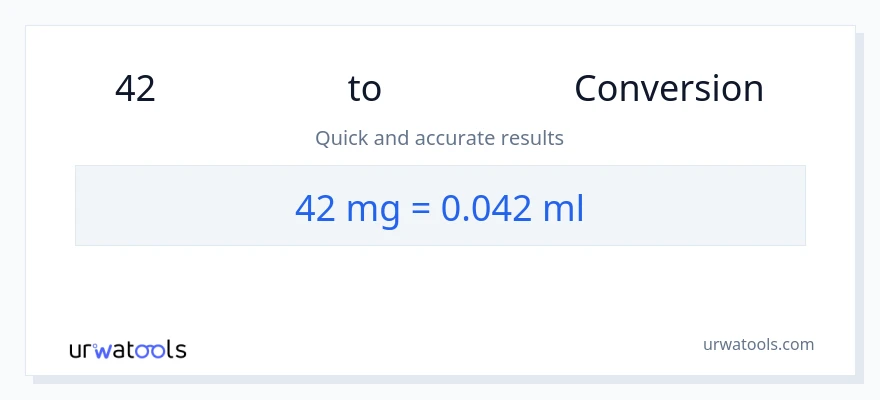42 միլիգրամներ-ից միլիլիտր փոխակերպում