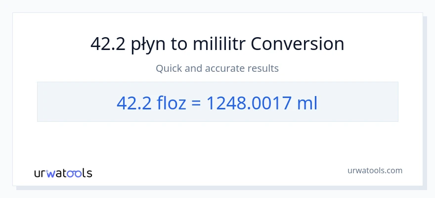 Konwersja 42.2 uncje płynu do mililitry